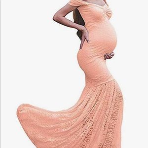 Peach pink maternity dress large